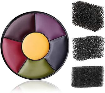 Yeweian 6 Colors Bruise Wheel for Halloween SFX Makeup, Face Body Oil Paint for Theatrical Zombie Bruise Special Effects Makeup with 3pcs Stipple Sponges