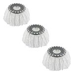 3 Pack Premium Replacement Mop Heads Refill for 360° Rotating Round Spin Magic Mop Microfibre （White）