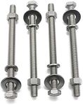 (4 Sets) 3/8-16x4 Stainless Steel Hex Head Screws Bolts, Nuts, Flat & Lock Washers, 18-8 (304) S/S, Fully Threaded by Bolt Fullerkreg