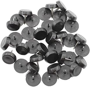 50PCS Round Nylon Furniture Pad,ULIFESTAR Heavy Duty Nail On Furniture Slider Hardwood Floor Protectors for Chair Table Desk Desser Cabinet Sofa Couch Leg Feet Non Slip Glides Dia 17mm/0.67'' Black
