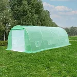 GOCAPTAIN 20'x10'x7' Greenhouse, Large Gardening Plant Hot House, 8 Screen Windows, Walk-in Green House, Tunnel Green Houses for Outside Winter with Reinforced Frame & Screen Windows