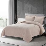 Chezmoi Collection Wilmer 3-Piece Waffle Weave Comforter Set - Soft and Cozy All Season Bedding Set, Full, Ivory Cream