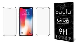 Saola 9H Clear Tempered Glass For Apple Iphone X (Pack Of 2) with Free Installation Kit. Full screen Coverage - 5.8 inch