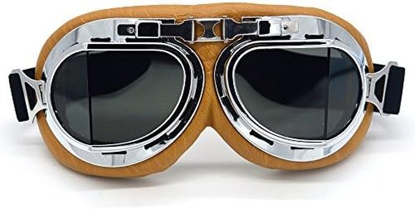 evomosa Vintage Motorcycle Goggles for Adults, Protective Goggles Anti Fog, Wind, Dust & Sand Safety Glasses for Aviator, Motocross, Dirt Bike, ATV Riding Steampunk Glasses, Fits Over Glasses & Helmet