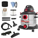 Shop-Vac 8 Gallon 6.0 Peak Wet and Dry Vacuum Cleaner, Stainless Steel Tank, Portable Vacuum with Multifunctional Accessories for Workplace, Garage and Workshop 5989400