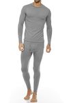 Thermajohn Men's Ultra Soft Thermal Underwear Long Johns Set with Fleece Lined (X-Small, Grey)