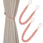 Hand Knitting Curtains Tied Rope Simple Type Curtain Tie Backs and Accessories (Pink)