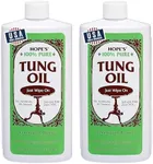 HOPE'S 100% Pure Tung Oil, Waterproof Natural Wood Finish and Sealer, 16 Fl Oz