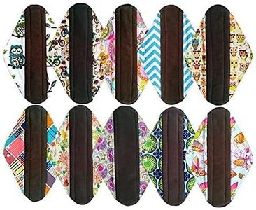 10PCS 14 Inch Overnight Charcoal Bamboo Cloth Reusable Washable Menstrual Pads Sanitary Pads