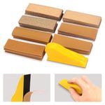 XDENGP 70 PCS Micro Detail Sander Paper Kit, 3.5”x 1”Mini Hand Sanding Block with Hook and Loop for Wood Crafts, Tight Spaces Metal Finishing Sanding Works, 80 120 180 240 400 600 Grit Sandpaper