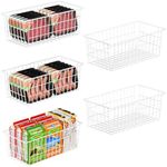 Orgneas Freezer Organizer Bins, Freezer Baskets for Chest Freezer and Upright Freezer Refrigerator Dividers Frozen Meats Storage Containers Organizer for Fruits and Vegetables, 5 Packs