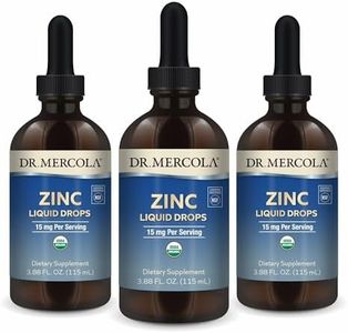 Dr. Mercola Zinc Liquid Drops - Supports Immune & Organ Health - 15 mg Organic Zinc Liquid Drops - USDA Organic - NSF Certified - Non-GMO, Gluten-Free & Soy-Free - 3.88 fl oz (3 Pack)