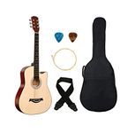 BLUEBERRY 38C, Acoustic Guitar Kit with Bag, Strap, One Pack Strings And Picks - 38 Inch (Natural)