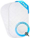 Waterproof Bassinet Mattress Protector 2 Pack (32"x17") - Perfect for Soothing Motions Bassinet, Bily Rocking, Delta, Dream on Me - Noiseless, Washable, Bassinet Mattress Cover, Organic