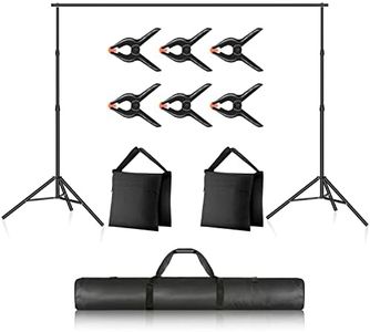 Neewer Photo Studio Backdrop Support System, 10ft/3m Wide 6.6ft/2m High Adjustable Background Stand with 4 Crossbars, 6 Backdrop Clamps, 2 Sandbags, and Carrying Bag for Portrait & Studio Photography