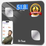 Dr Trust (USA) Rechargeable Bluetooth Digital Smart Fitness Body Fat Composition Analyzer BMI Weight Machine For Human USB Electronic Weighing Scale- 505 (Gray)