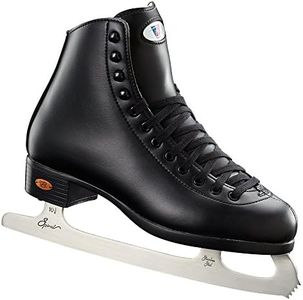 Riedell Skates - 10 Opal - Recreational Youth Ice Skates with Stainless Steel Spiral Blade for Boys | Black | Size 2 Junior