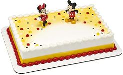 DecoSet® Disney Mickey Mouse and Minnie Mouse Cake Topper, 2-Piece Topper Set, Durable Food-Safe Plastic