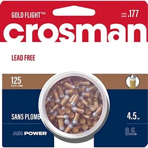 Crosman Gold Flight LF1785 Lead-Free .177-Caliber Penetrator Pointed Pellets, Gold (125-Count) , 1.00 x 1.00 x 1.00"