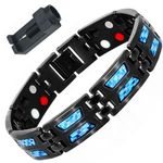 YANINEE Far Infrared Ion Bracelet Magnetic Bracelet Men's Length Adjustable With