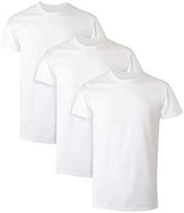 Hanes Men's Tagless Cotton Crew Undershirt Â– Multiple Packs and Colors Athletic t Shirts, 3 Pack - White, Large US