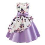 Cichic Girls Dresses Kids Party Dress for Halloween Christmas Wedding Flower Girls Dress Elegant Baby Girls Dress Age 0-10 Years (7-8years, Purple-2)