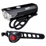 CatEye AMPP 200 / Orb Rechargeable Bike Light Set: Rechargeable Front and Rear Lights for Convenience, Black