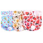 Medo3 Packs Reusable Dog Nappies, Super Absorbent Washable Dog Diapers Puppy Sanitary Wraps Panties for Female Pet Incontinence and Long Travels 30-40 cm/11.8-15.7 inch (S), pink+blue+yellow