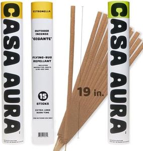 Gigante Mosquito Repellent Incense Sticks, Lemongrass & Citronella Outdoor, 19 in. XX-Long Burn time 90+ Minutes, 15-Sticks per Pack by CASA AURA (Lemongrass)