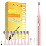 Sonic Electric Toothbrush for Adults, Electric Toothbrush Set with 8 Brush Heads, 4 Modes and 2 Minute Smart Timer,45000VPM IPX8 Toothbrush, 4-Hour Fast Charge Last 90 Days, Christmas Gift (Pink)