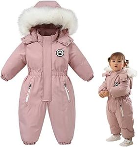 XIFAMNIY Boys and Girls One Piece Snowsuits Overalls Ski Suits Winter Waterproof Coats Jumpsuits for Baby Toddler 2T-5T…