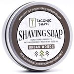 Taconic Shave Barbershop Quality URBAN WOODS Shaving Soap with Antioxidant-Rich Oil - With hints of Cedar, Bergamot and Tobacco