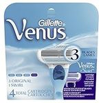 Gillette Venus Women's Razor Blade Refills, Swirl, 4 Count, Womens Razors/Blades