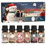 SoulOrigin Christmas Essential Oils Set, Fragrance Oil Gift Set for Oil Diffusers, Soap Candle Making Scents 6x10ml - Christmas Cake, Eggnog, Candy Canes, Gingerbread, Mistletoe, and Christmas Pudding