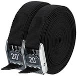 NRS 1" HD Tie-Down Straps 20' Pair Stealth Black