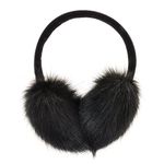 ZLYC Womens Girls Winter Fashion Adjustable Faux Fur EarMuffs Ear Warmers (Black)