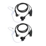 Earpieces for Motorola Walkie Talkies with Mic 2 Pin Acoustic Tube Headset and PPT for CP200 GP2000 CLS1450 CLS1100 (2 Packs)