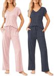 Ekouaer 2 Pack Womens Pajamas Short