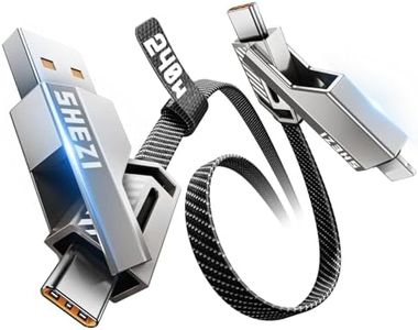 [One is Enough] 4-in-1 Compatible with USB C to Lightning Cable, 240W High-Speed Charging & Fast Data Transfer,CarPlay & Android Auto Support Multi Charger Cord Combo for iPhone/Samsung/iPad,3FT