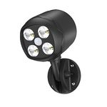 Woenergy Motion Sensor Outdoor Lights Battery Powered, Waterproof Battery Operated Outdoor Lights, 6000K LED Spotlight Outdoor, 8W 600 LM Security Lights for Outside Garage and Yard(1 Pack), Black