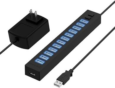 SABRENT 13 Port High Speed USB 2.0 Hub with Power Adapter and 2 Control Switches (HB-U14P)