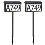 Nazuwke Solar Powered House Numbers for Outside, 2 Pack 3-Color Solar Address Sign Waterproof LED Illuminated Address Plaques with Stakes, Outdoor Lighted House Number Address Number for Home Yard