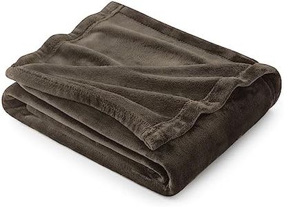 Bedsure Fleece Throw Blanket for Sofa - Soft Cosy Fluffy Blankets for Bed, Warm Single Throws for Audlts, Brown, 130x150 cm