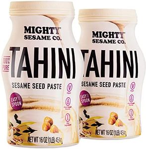 Mighty Sesame Co. Sesame Tahini Paste 16oz (2 Pack) |Rich & Creamy Tahini Sauce for Hummus, Just One Ingredient, Keto Friendly, Vegan, Plant Based Protein, Non GMO, Kosher