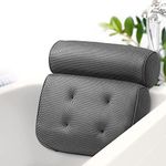 Bath Pillow,Bath Pillows for Head and Neck with 6 Non-Slip Suction Cups,Waterproof Bath Cushion,3D Air Mesh Technology Bathtub Pillows,Luxury Bath Pillow,Ergonomic Bathtub Pillow Home Spa Headrest