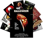 AKBOK 9 Pieces Vintage Horror Movie Posters, Creepy Classic Scary Movie Film Prints Wall Art Monster Suspense Movie Set Unframed for Home Living Room Bedroom Man Cave Theater Decor, 8 x 10 Inch