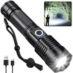 BERCOL Flashlights High Lumens Rechargeable, 990,000 Lumens Super Bright Led Flashlight with 5 Modes, IPX6 Waterproof Powerful Flash Light Multifunctional Flashlights for Home Emerge∩cies Camping