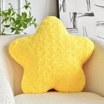 ZCNYCLAM Star Pillow, 19.7" Star Shaped Plush Pillow for Couch Bed Sofa, Cute Decorative Throw Pillows with Soft Faux Fur Room Decor for Bedroom Living Room (Yellow)