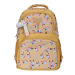 Floral Printed Lightweight Girls School Bag Waterproof Stylish Latest Backpack Waterproof School Bag (Yellow)