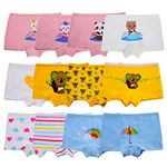 Anntry Kids 12 Pack Soft Comfort Cotton Knickers Underwear Little Girls Assorted Boyshort Panties 2-12 Yrs